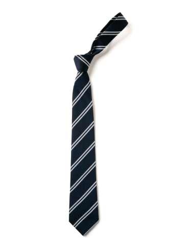Navy With White Double Stripe Tie (Box of 24)