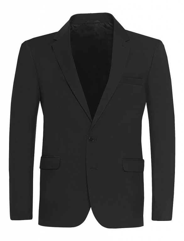 Black Signature Suit Jacket Woven Polyester Twill Boys and Mens