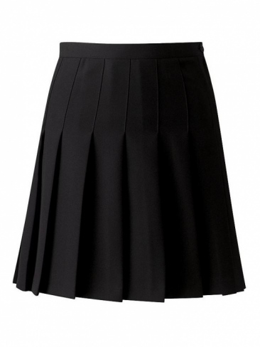 Pleated Polyester Designer Suit Pleat Skirt Black
