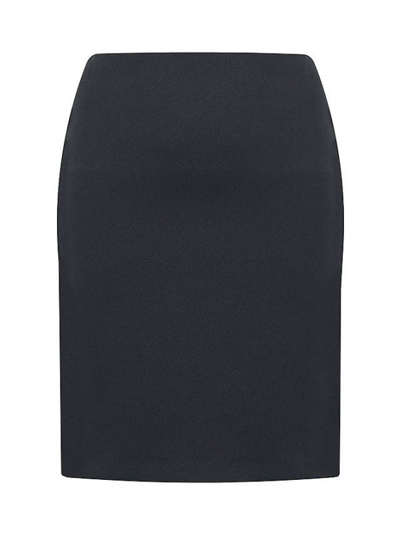 Straight Polyester Designer Suit Straight Skirt Navy Blue