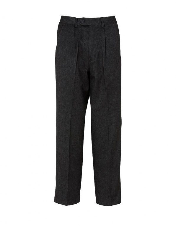Boys school uniform sturdy trousers, half elasticated waist, polyester / viscose