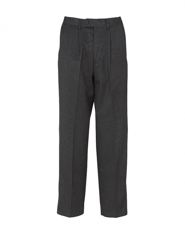 Boys school uniform sturdy trousers, half elasticated waist, polyester / viscose