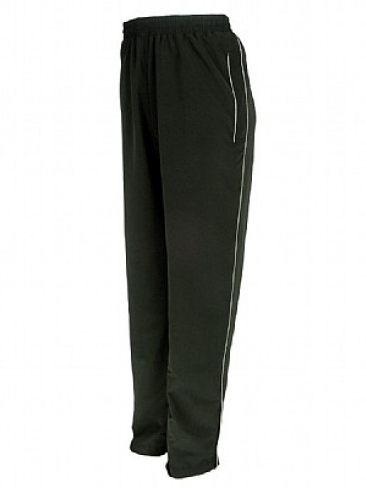Sports tracksuit bottoms in soft peach microfibre with zip open hem boot access