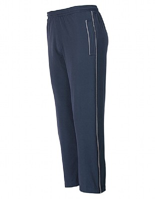 Sports tracksuit bottoms in soft peach microfibre with zip open hem boot access
