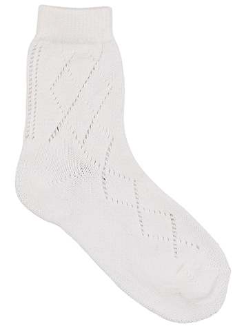 School girls short ankle socks in white pelerine cotton 