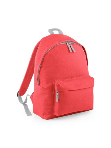 School backpack for seniors, shoulder straps, double zip, front zip pocket