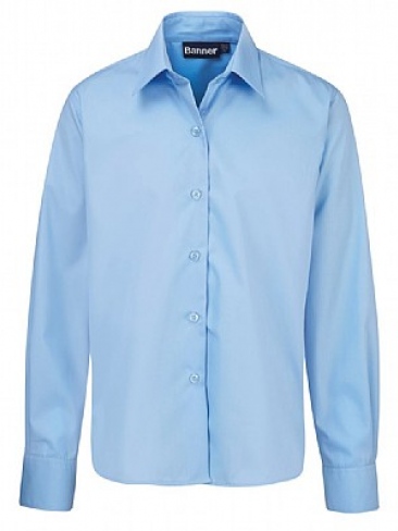 Girls school blouse with tie collar and long sleeves