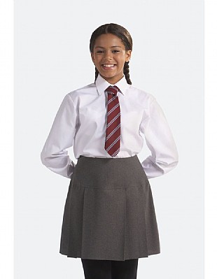 Girls school blouse with tie collar and long sleeves