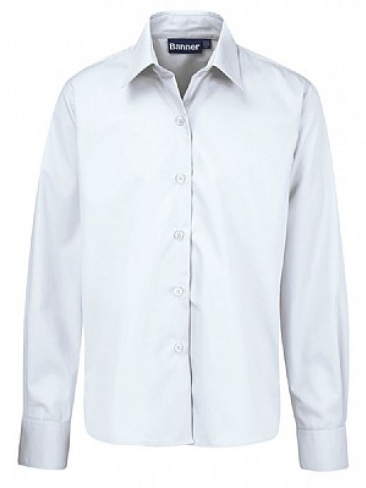 Girls school blouse with tie collar and long sleeves