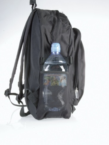 School classic backpack rucksack, front organiser zipped, mesh side pockets     