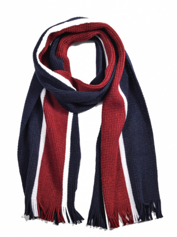 College Knitted Stripe Scarf Acrylic in school, college, university colours