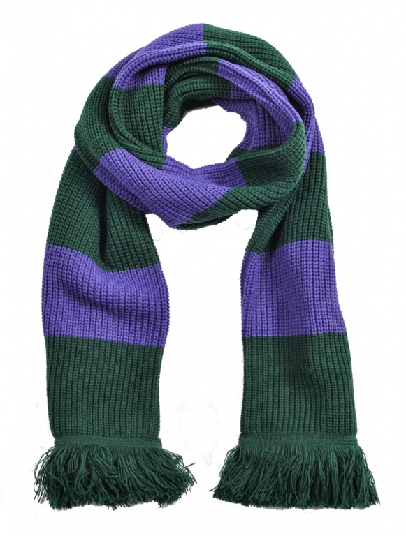 College Chunky Knitted Stripe Scarf Acrylic in school, college, university colours