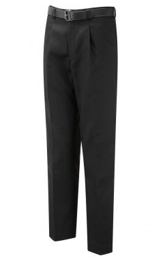 Senior boys school trousers with front pleats and short, reg and long lengths