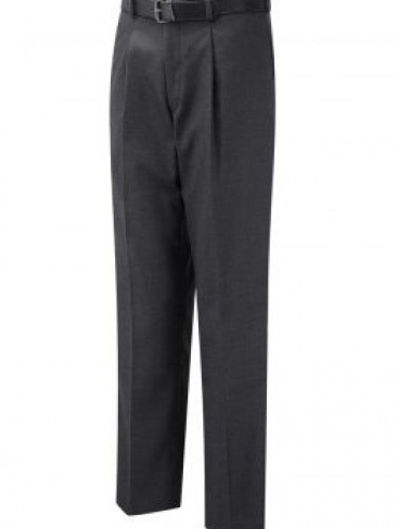 Senior boys school trousers with front pleats and short, reg and long lengths