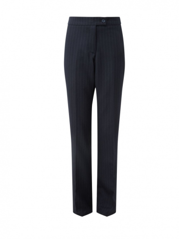 Navy Pinstripe Suit Slim Fit Trouser Poly Wool Girls and Ladies Sizing