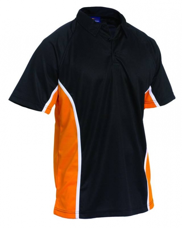 Sports Team Training Polo Shirt Short Sleeve with Contrast Colour Side Panels