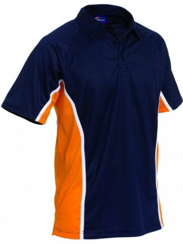 Sports Team Training Polo Shirt Short Sleeve with Contrast Colour Side Panels