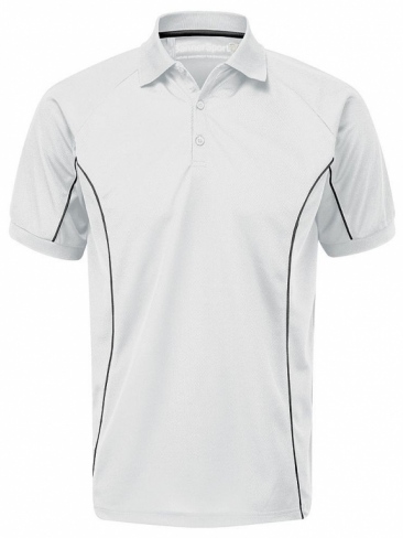 School games polo shirt 100% polyester with contrast colour piping