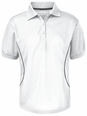 School games girls polo shirt 100% polyester with contrast colour piping