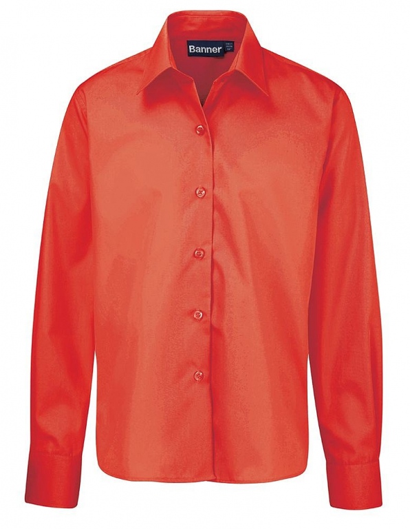 Girls school blouse with tie collar and long sleeves