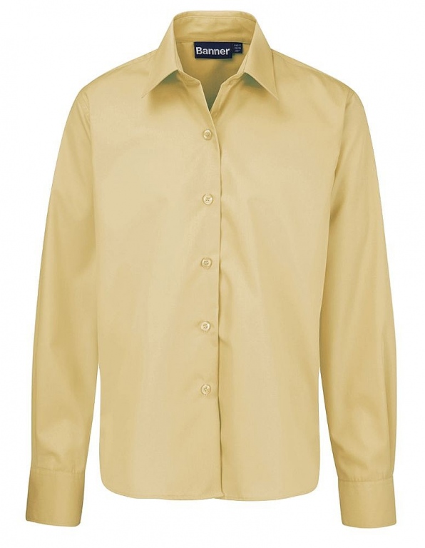 Girls school blouse with tie collar and long sleeves