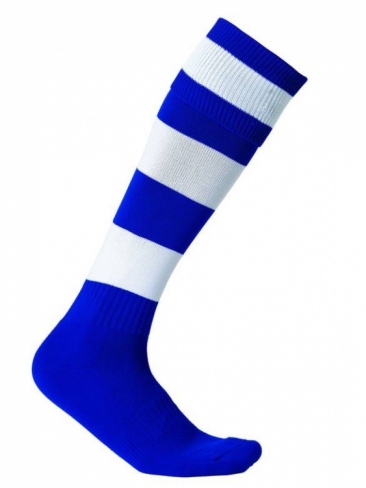 Team club football socks with contrast colour hoops