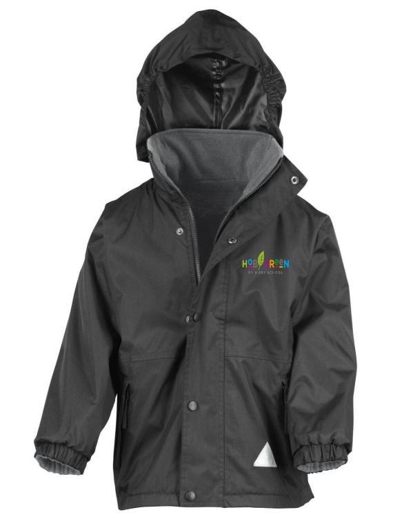 Hob Green Primary School Coat Black / Grey Reversible Fleece