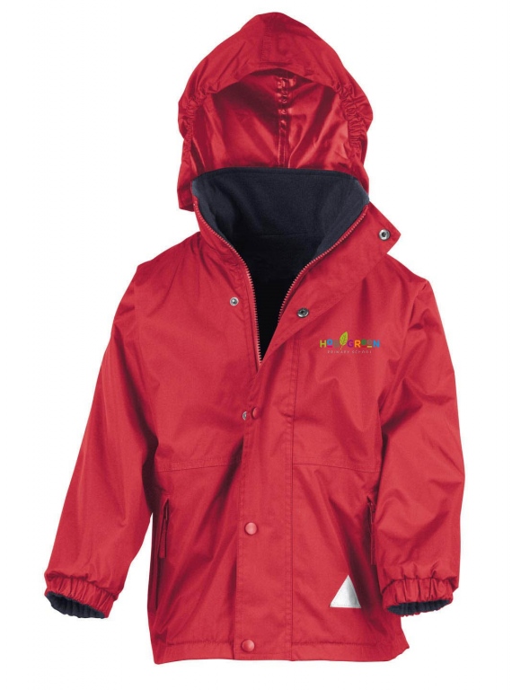 Hob Green Primary School Coat Red / Navy Reversible Fleece