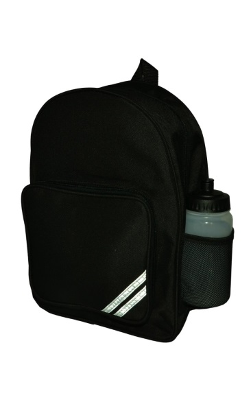 School primary backpack / rucksack bag, side bottle pocket, reflective stripes