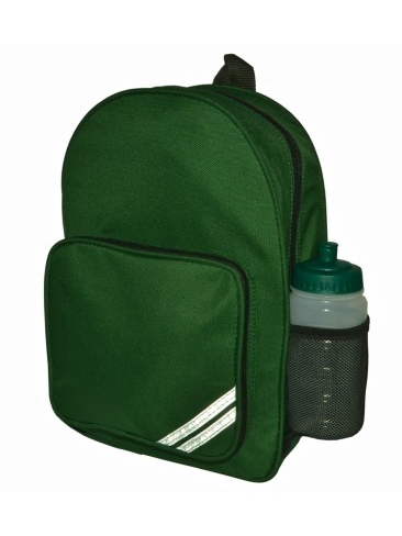 School primary backpack / rucksack bag, side bottle pocket, reflective stripes