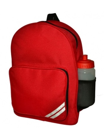 School primary backpack / rucksack bag, side bottle pocket, reflective stripes