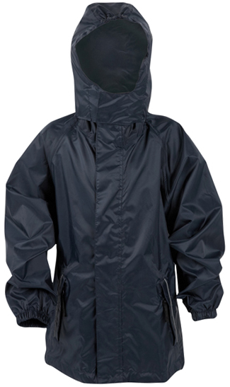 School wear uniform waterproof cagoule jacket, 100% breathable, foldaway coat