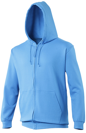 School or college sports zipped hoodie in sweatshirt fabric for everyday wear