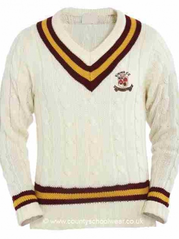 Kinver Cricket Long Sleeve Sweater with Embroidered Club Crest