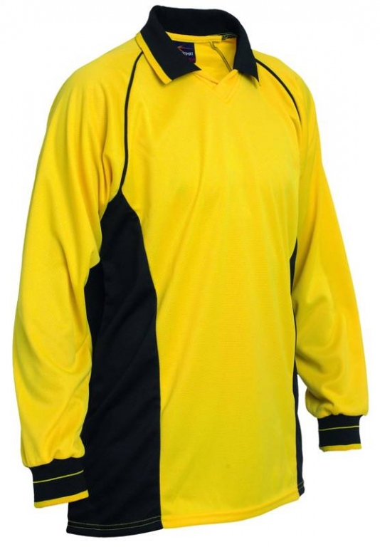 Team football kit jersey shirt long sleeved top with contrast panels and piping