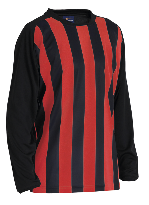 Team football kit jersey shirt long sleeved top with contrast block stripes