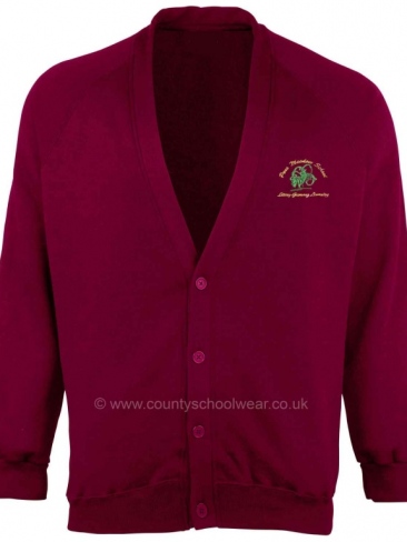 Pens Meadow School uniform badged sweatshirt cardigan