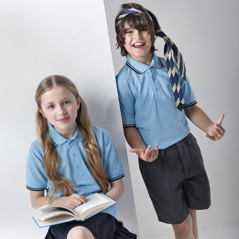 School wear uniform tipped polo shirt for school uniform or school sports wear