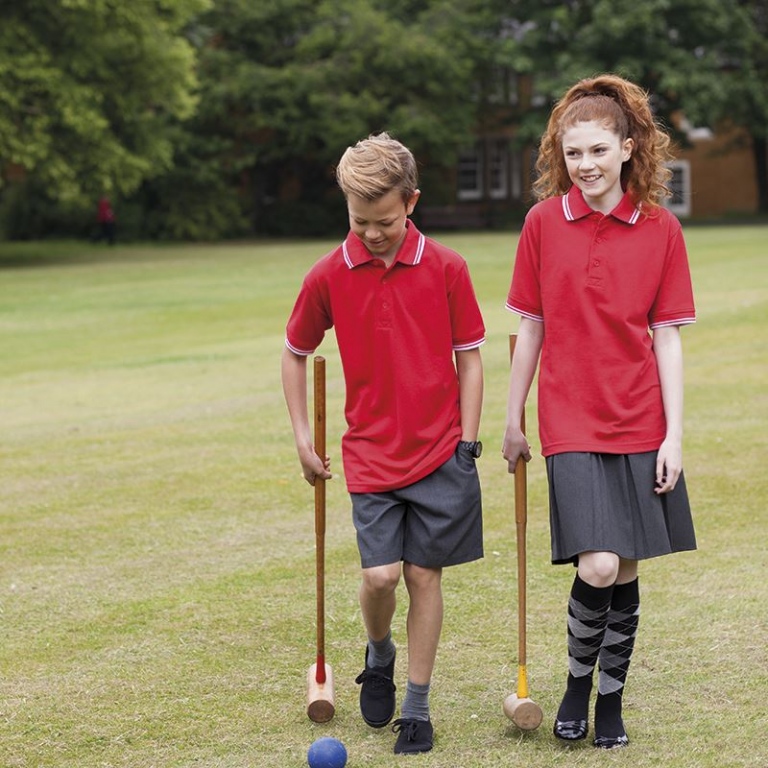 School wear uniform tipped polo shirt for school uniform or school sports wear