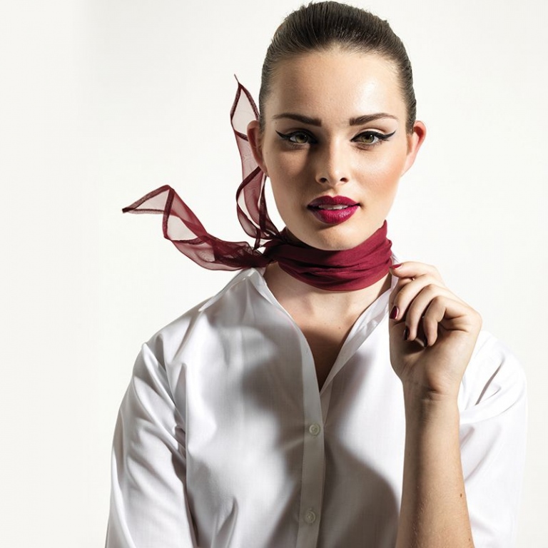 Chiffon neck scarf 38" in length and 6.5" wide