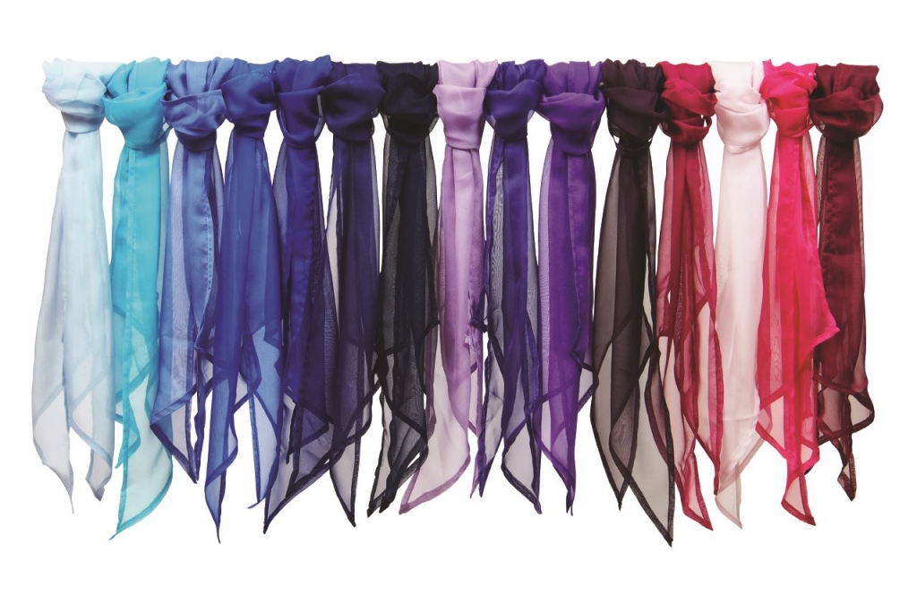 Chiffon scarf 38" in length and 6.5" wide
