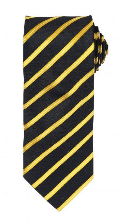 Stylish sports stripe pattern tie 57" in length and 3" blade width