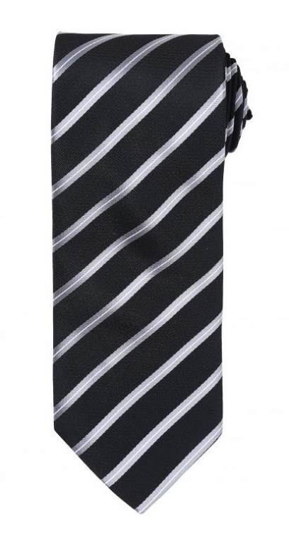 Stylish sports stripe pattern tie 57" in length and 3" blade width