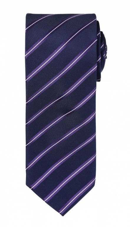 Stylish sports stripe pattern tie 57" in length and 3" blade width