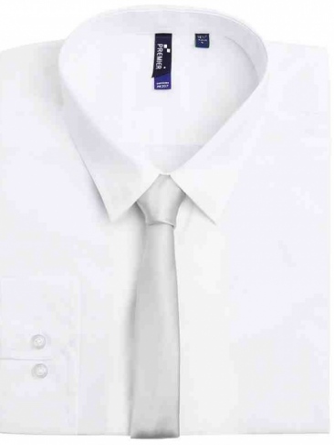 Stylish satin weave polyester slim tie 57" in length and 2" blade width