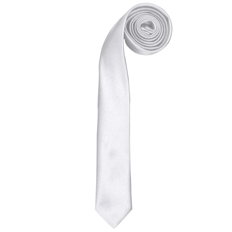 Stylish satin weave polyester slim tie 57" in length and 2" blade width