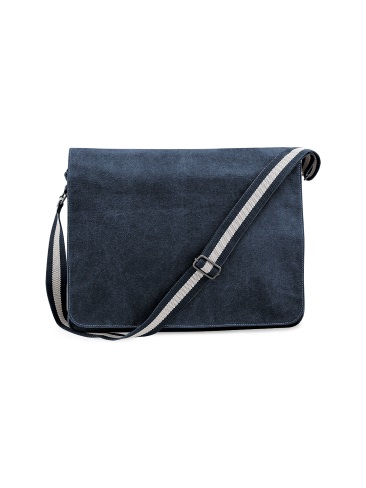 School college canvas despatch bag, adjustable shoulder strap & zipped interior