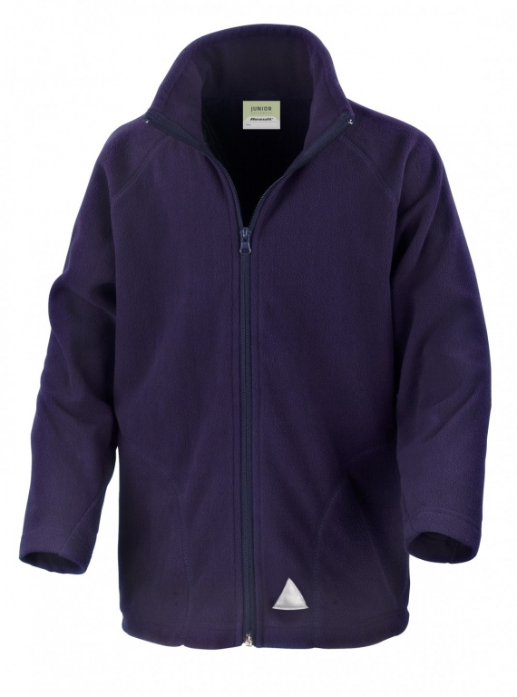 School or college micro fleece jacket lightweight breathable