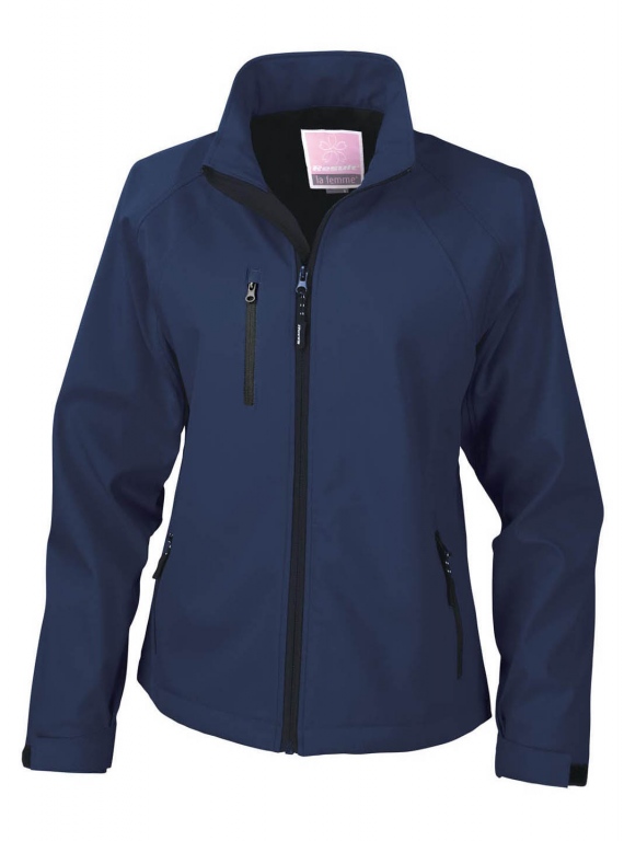Ladies/Womens Fitted and Lined Soft Shell Jacket, Water Repellent and Breathable
