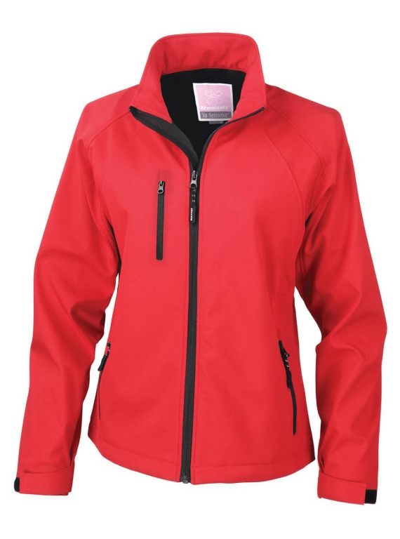 Ladies/Womens Fitted and Lined Soft Shell Jacket, Water Repellent and Breathable